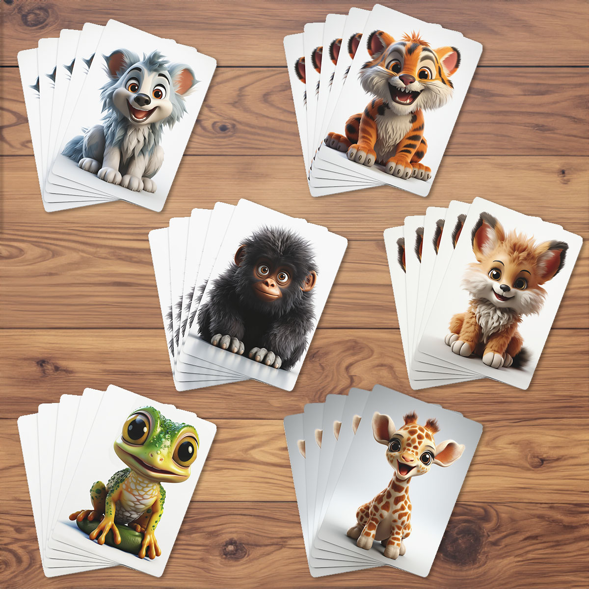 Cute 3D Animal Playing Cards