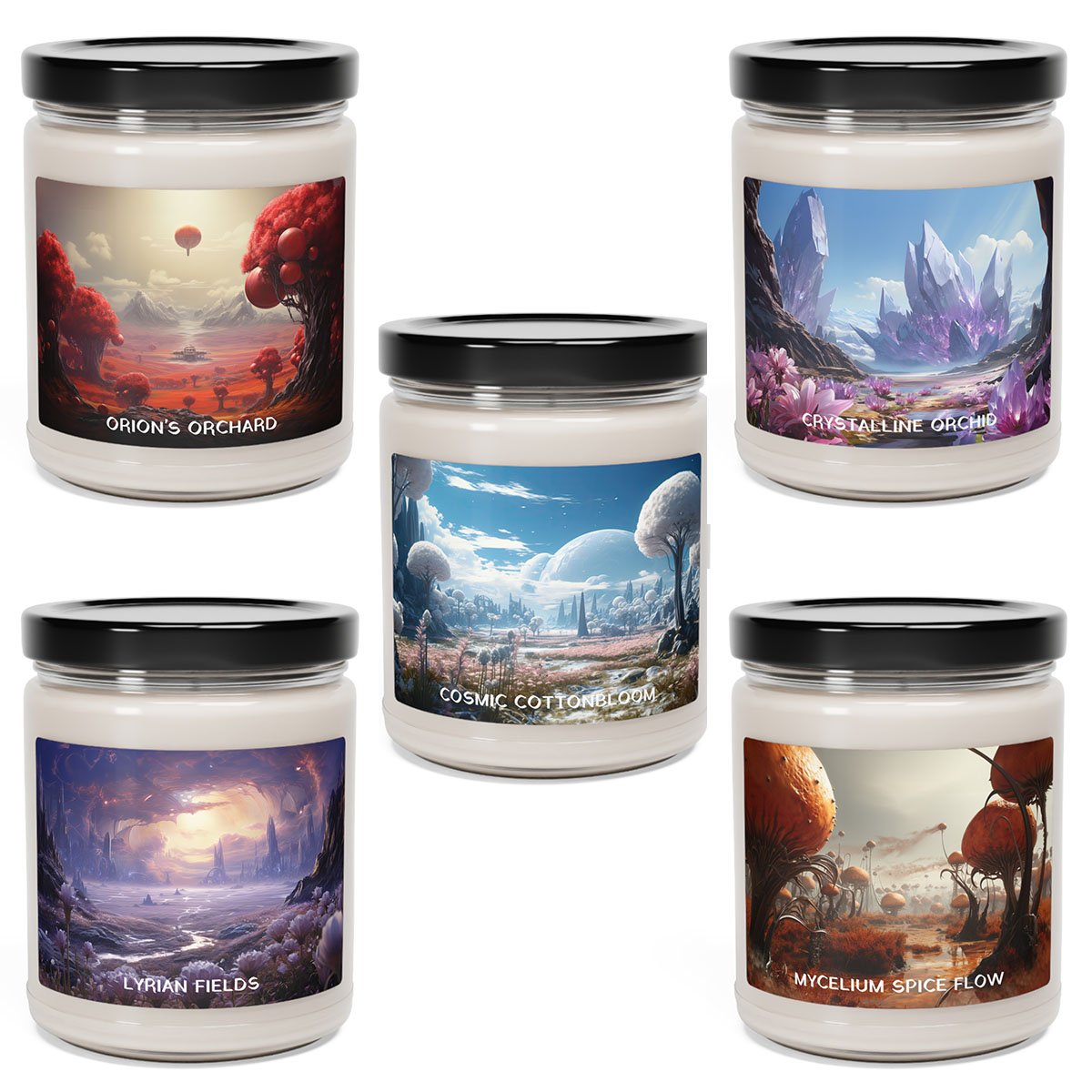 SciFi Watercolor Candles